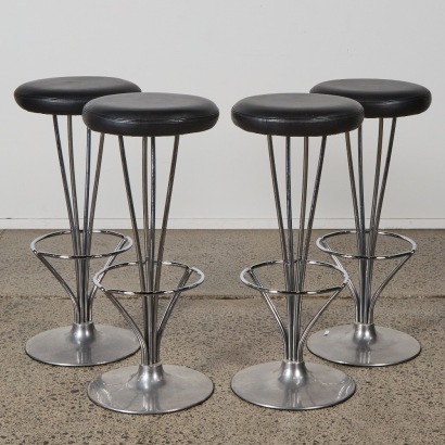 A Set Of Four Piet Hein Bar Stools For Fritz Hansen, Denmark 1985