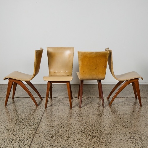 A Set of Four Vans Os Culemborg Swing Dining Chairs 1950s