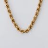 9ct Yellow Gold, 50cm Hollow Link, Rope Chain Necklace
