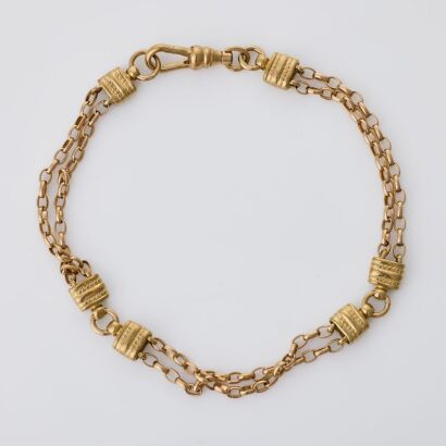 9ct Yellow Gold, Vintage, 20.5cm Oval Belcher Link Bracelet