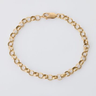 9ct Yellow Gold, 20cm Belcher Link Bracelet