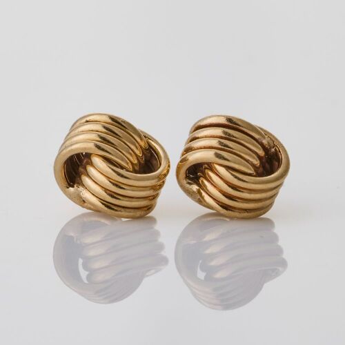 9ct Yellow Gold, 7.5mm Knot Stud Earrings