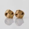 9ct Yellow Gold, 7.5mm Knot Stud Earrings