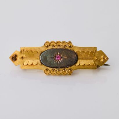 15ct Yellow Gold, Victorian, Memento Brooch