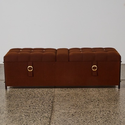 A Mid Century Chocolate Brown Ottoman