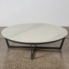 A Bauhaus Furniture Carrara Marble and Steel Coffee Table - 2
