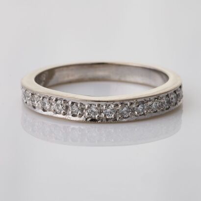 18ct White Gold, 0.33ct Diamond Band Ring