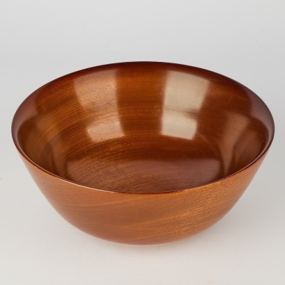 A Mid-Century Turned Mahogany Bowl