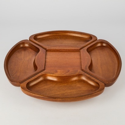 A Mid-Century Wooden Lazy Susan