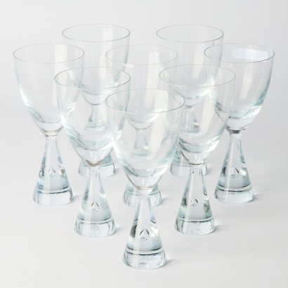 A Set of Eight Holmegaard Princess Wine Glasses by Brent Severin Denmark