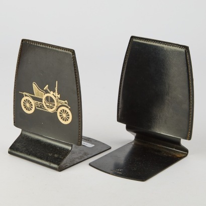 A Pair of Mid Century Sekisei Japanese Metal Classic Car Bookends