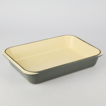 A Large French Cast Iron Baking Dish by Invicta France in Heritage Grey
