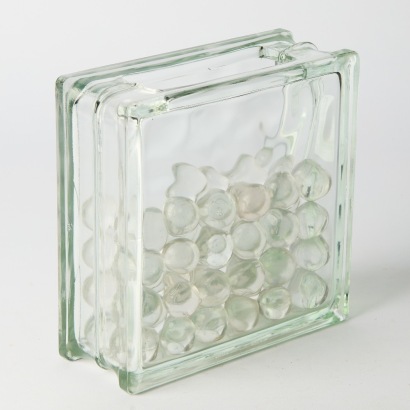 A 1970's West Germany Glass Block Vase 'Made in W-Germany' to Base