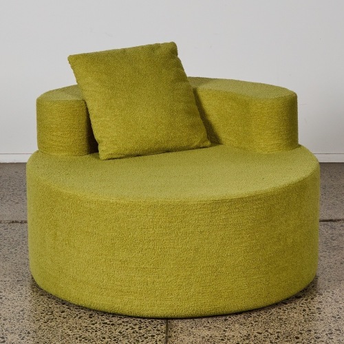A Green Circular Loveseat Armchair