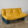 A Postmodern Tan Leather Sofa by Nicoletti Salotti