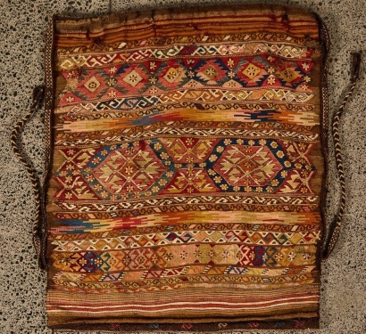 A Vintage Turkish Kilim Bag Wall Hanging
