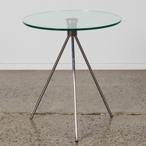 A Minimal Circular Glass Side Table