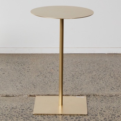 A Minimal Brushed Gold Coloured Side Table