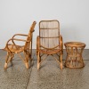 A Vintage Cane Three Piece Chairs And Table - 2