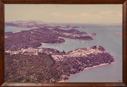 A Hand-Coloured Picture of Doves Bay by Colour Air Ltd, Ardmore