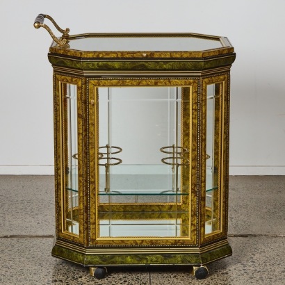 A Vintage Hollywood Regency Bar Cart, Handcrafted in Italy