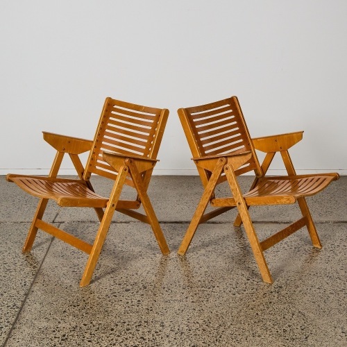 A Pair of Vintage 'Rex' Folding Chairs by Niko Kralj for Stol