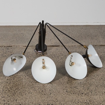 A Serge Mouille Style Four Arm Pendant