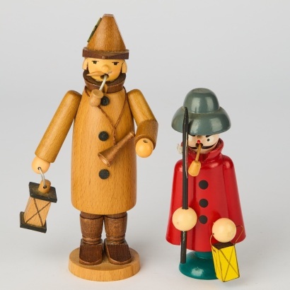 A Pair of Two Vintage Wooden Smoke Men