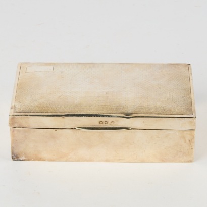 A Sterling Silver and Wood Box, with Hallmarks