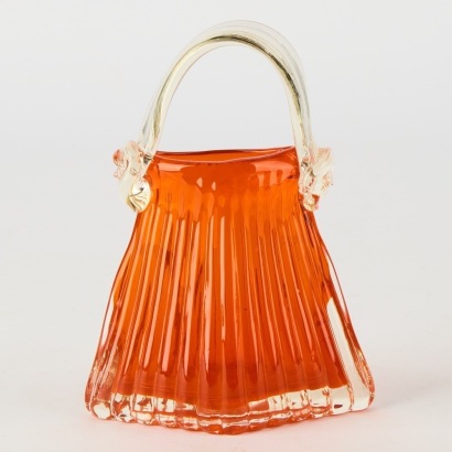 A Vintage Handblown Glass Purse