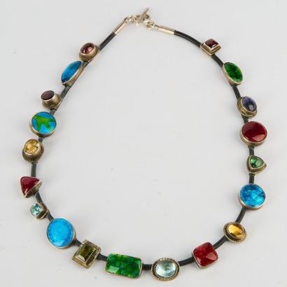 A Dorthe Kristensen Necklace Made from Silver and Semi Precious Stone
