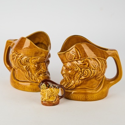 A Pair of Crown Lynn 'The McCallum' Whiskey Jugs with Miniature