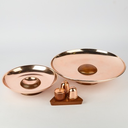 A Vintage Copper Serving Set by Anolux, Auckland