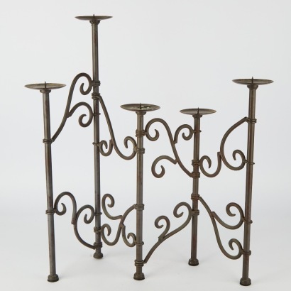 A Wrought Iron Candle Holder