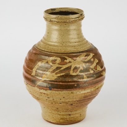 A Large Warren Tippett Vase with Iconic Wax Resist Blossom Decoration