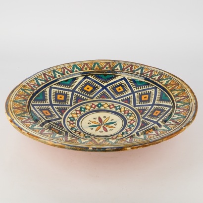 A Large Vintage Moroccan Signed Safi Bowl