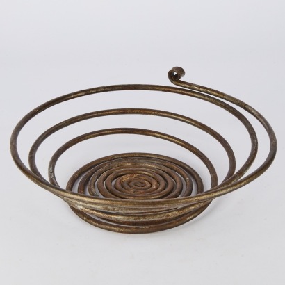 A Spiral Post Modern Metal Fruit Bowl
