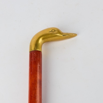 A Brass Goosehead Walking Stick