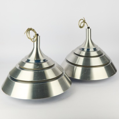 A Pair of Hans Agne Jakobssen Style Pendant Lamps