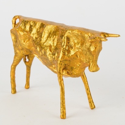 A Gold Coloured Bull Ornament
