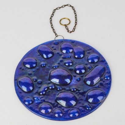 A Vintage David Chevin Glass Wall Hanging 1970's