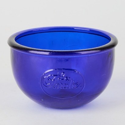 A Vintage Cobalt Blue Glass Bowl 'Les Floralies'