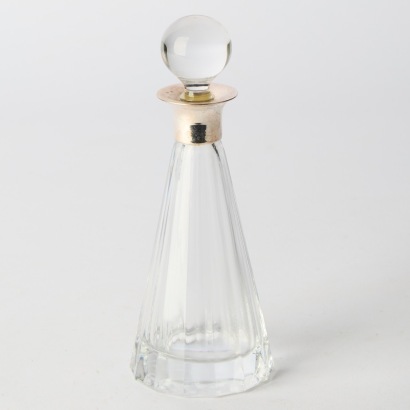 A Vintage Crystal and Silver Perfume Bottle