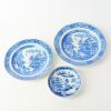 A Set of Two English 18th Century Blue and White Chinese-style LandscapeDishes and A Small Blue and White LandscapeDish