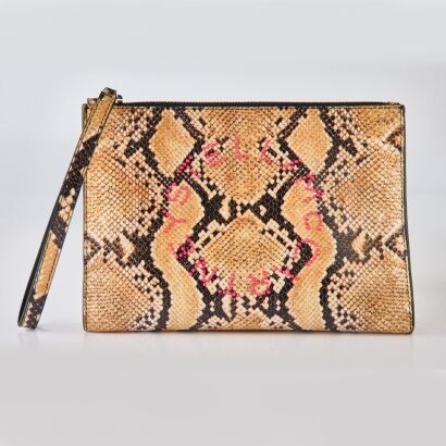 Stella McCartney, Python-Print Clutch
