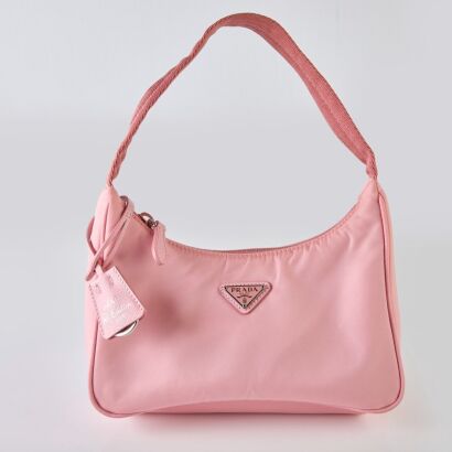 Prada, Pink Nylon Mini Re-edition Bag