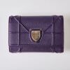 Christian Dior, Purple Leather Diorama Tri-fold Wallet with Box