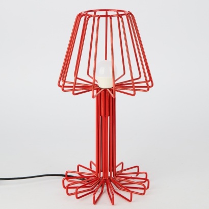 A Post Modern Red Wire Lamp