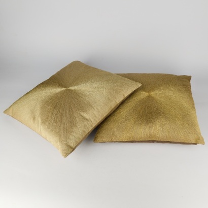 A Pair of Golden Sunburst Cushions by nood
