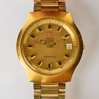 Gold Capped, OMEGA, F300hz Electronic Tunning Fork Wristwatch, circa 1975